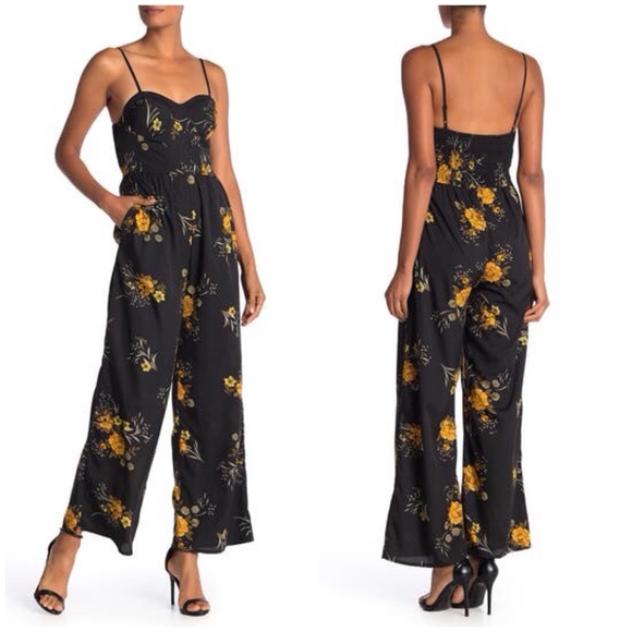 Band of Gypsies Pants - Band of Gypsies Floral Sweetheart Jumpsuit
